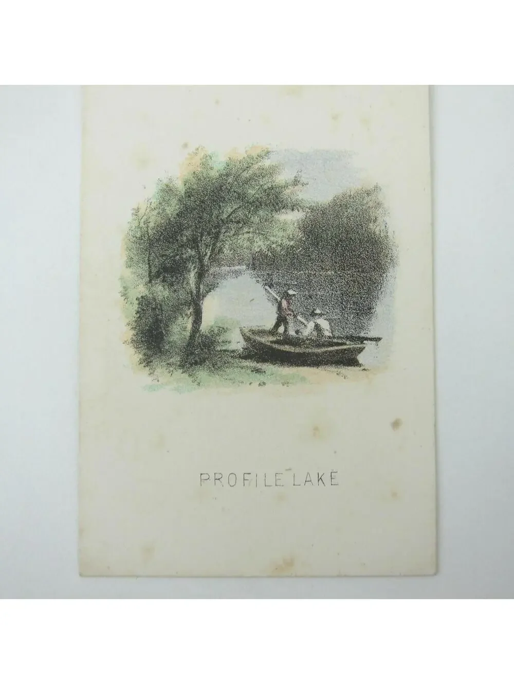 Color Lithograph Print Winter Landscape Snow House & Trees Bitter Cold Antique